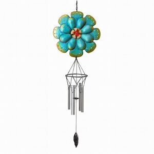 Trueliving Outdoors Hanging Flower Leaf Wind Chime Multicolor Garden Ornament